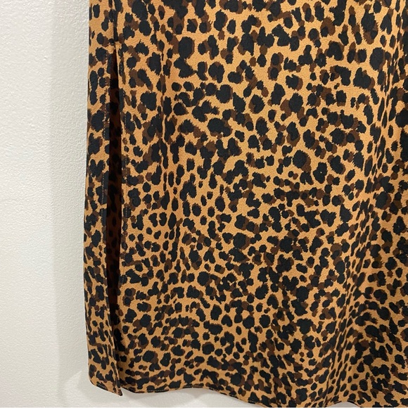 Madewell Brown Leopard Print Midi Skirt - Picture 7 of 13